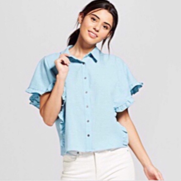 Universal Thread | Ruffle Sleeve Button-Down XL - Picture 5 of 10